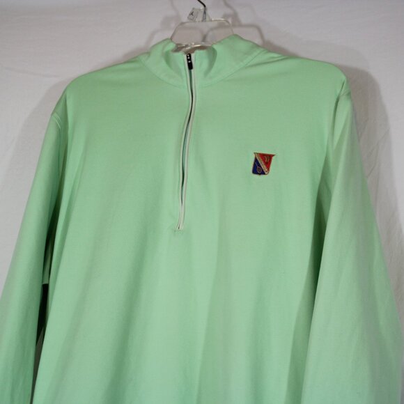 Donald Ross Men's 3/4 Zip Pullover Light Weight Fleece Mint Green Activewear M - Picture 2 of 8